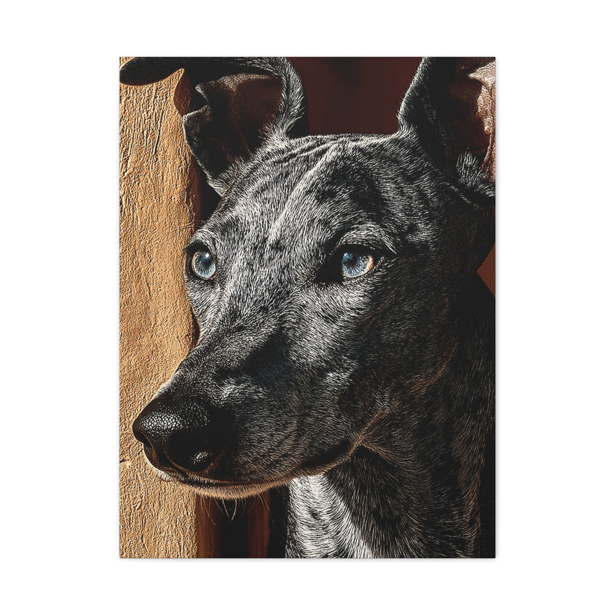 Minimalist Whippet Portrait Wall Art & Canvas Print
