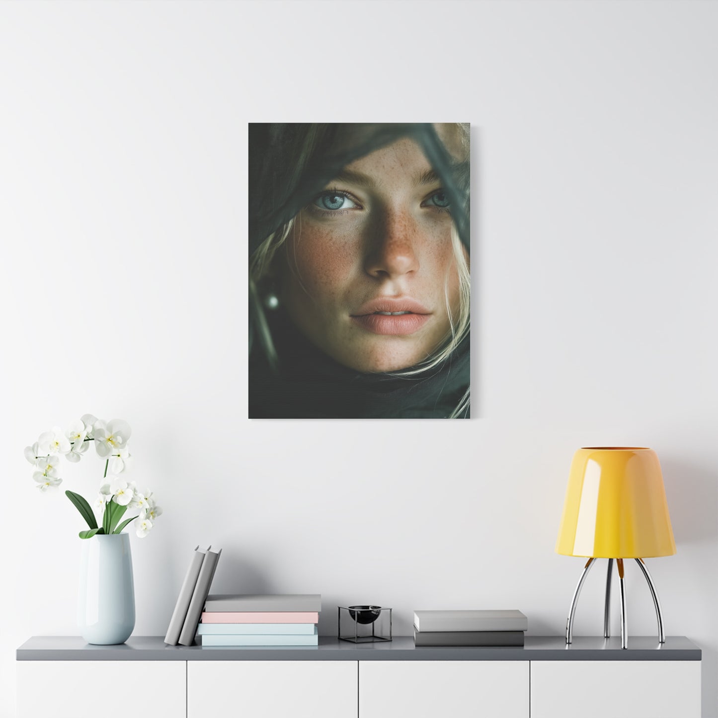 Veiled Blonde Minimal Portrait Wall Art & Canvas Print