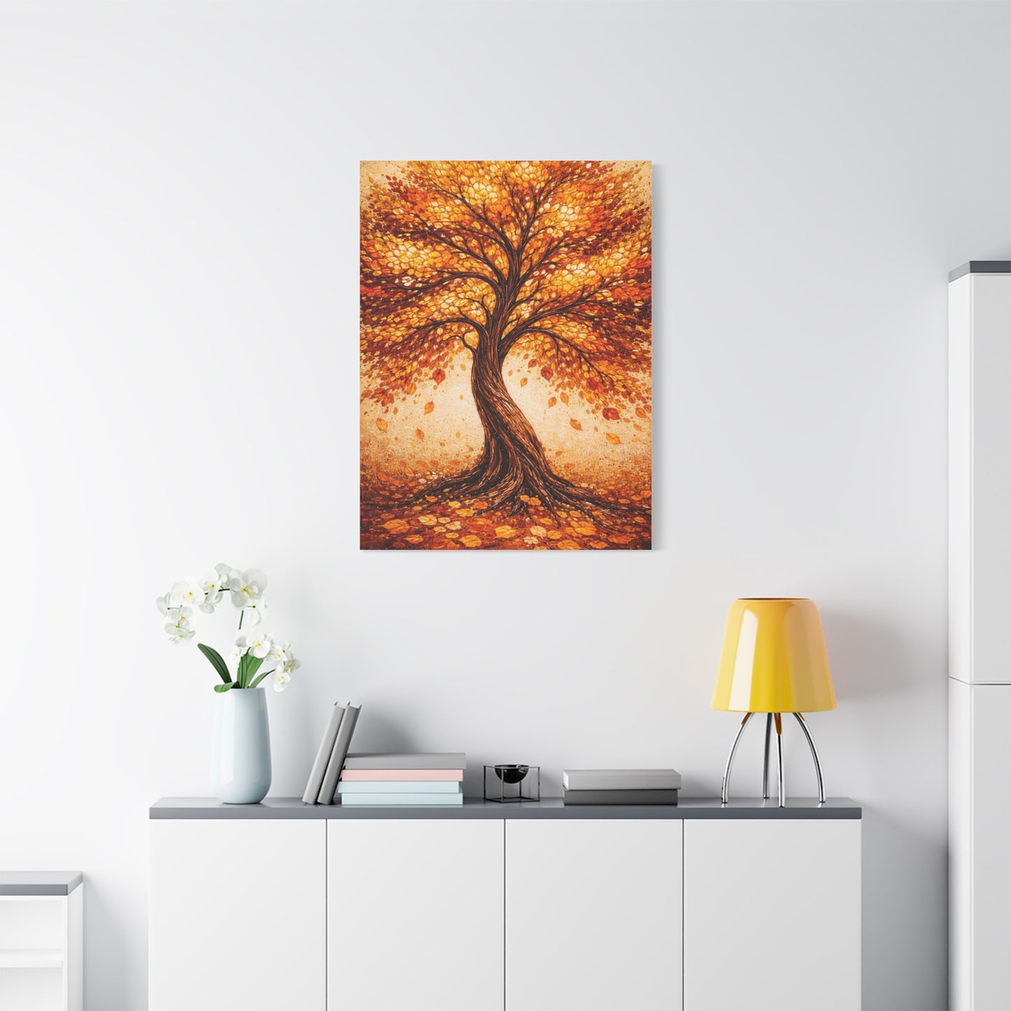 Golden Autumn Tree Radiance Wall Art & Canvas Print