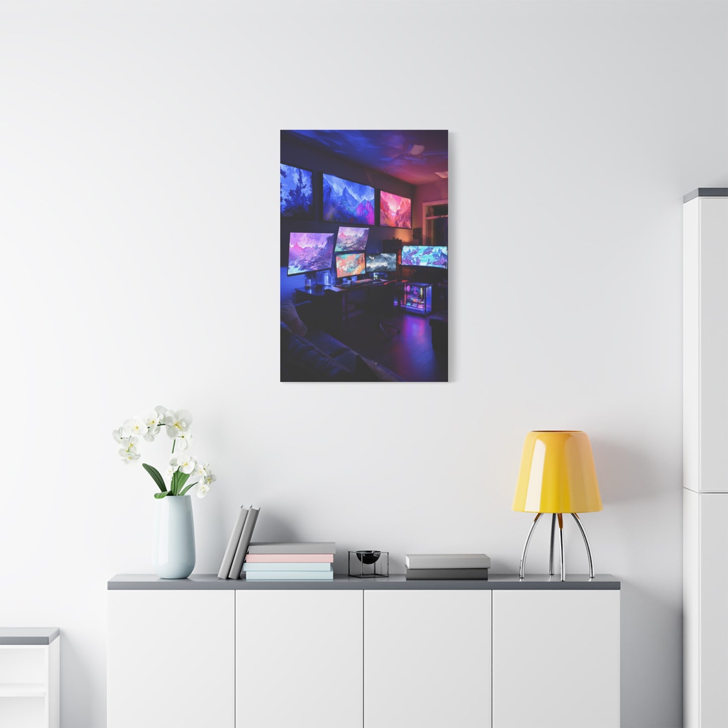 Neon Fantasy Gaming Room Wall Art & Canvas Print