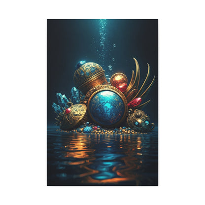 Sunken Royal Treasure Relics in Deep Blue Water Wall Art & Canvas Prints