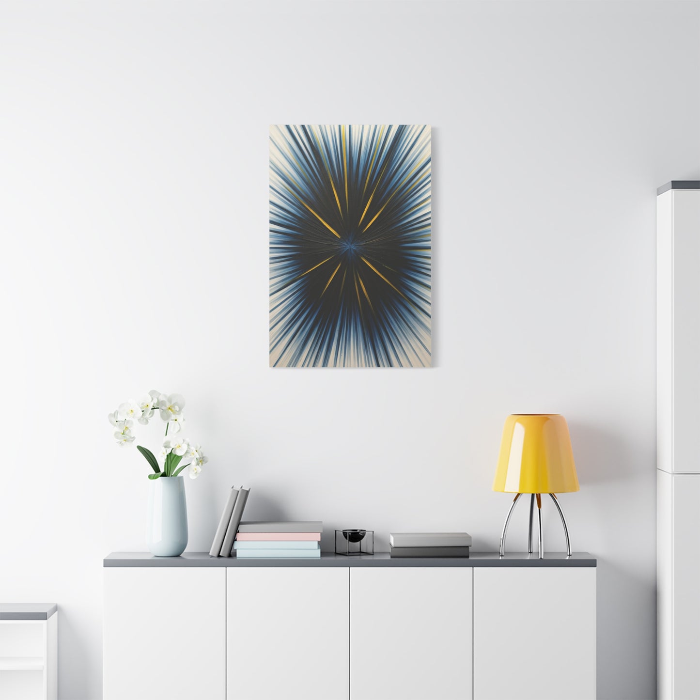 Radiating Blue and Gold Abstract Wall Art & Canvas Prints