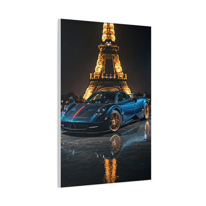 Pagani Huayra Paris Eiffel Tower Night Wall Art & Canvas Prints