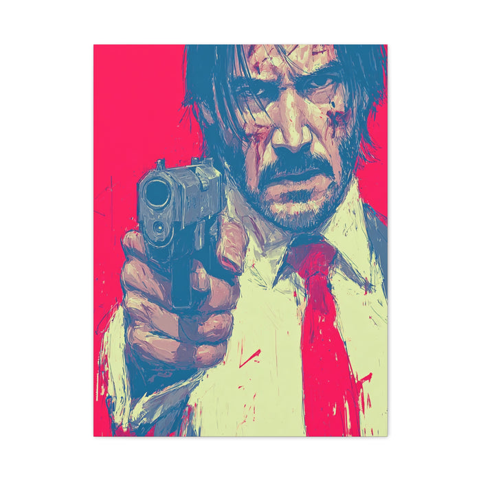 John Wick Graphic Illustration Movie Poster Wall Art & Canvas Print