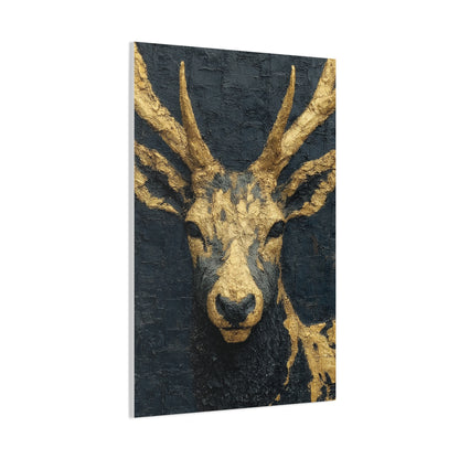Regal Black and Gold Stag Portrait Wall Art & Canvas Print