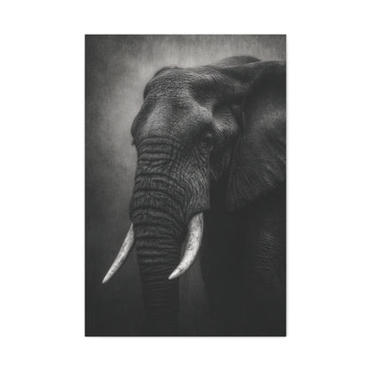 Monochrome Elephant Fine Art Portrait Wall Art & Canvas Print