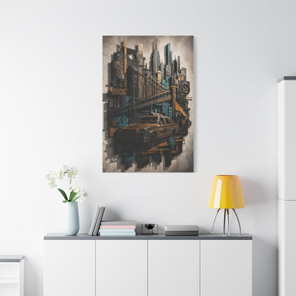 NYC Bridge Urban Collage Street Wall Art & Canvas Print
