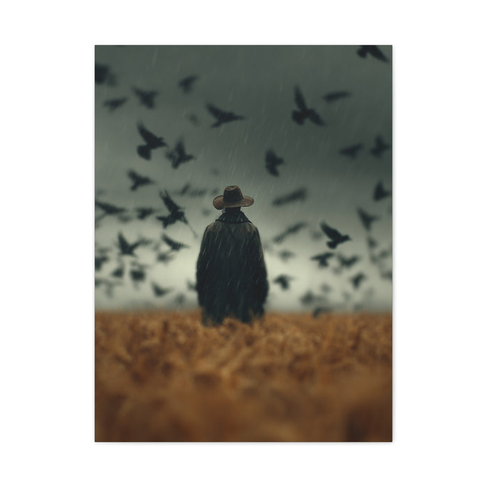 Scarecrow and Crows Autumn Field Wall Art & Canvas Print
