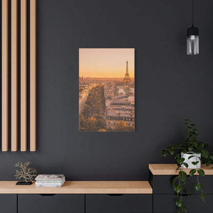 Paris Golden Sunset Skyline Wall Art & Canvas Print