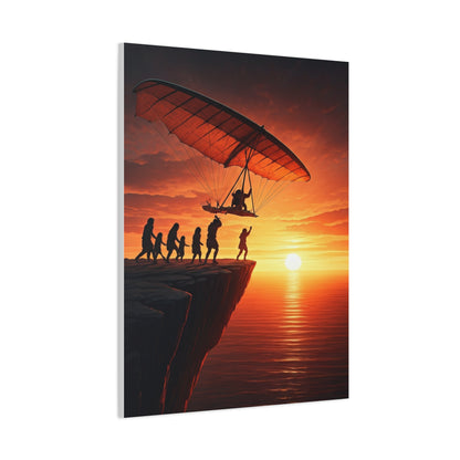 Cliffside Takeoff Into the Sunset Wall Art & Canvas Prints