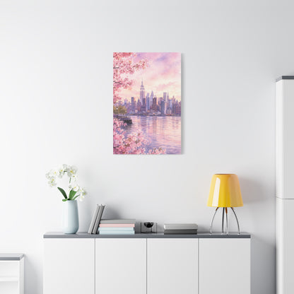 Spring Manhattan Skyline Blossom Wall Art & Canvas Print