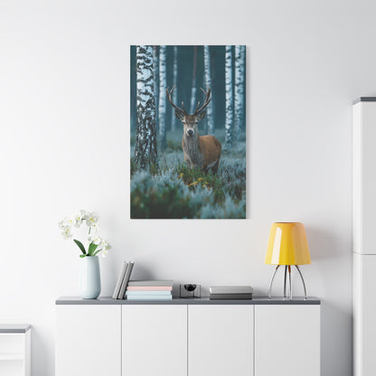 Scandinavian Woodland Stag Portrait Wall Art & Canvas Print