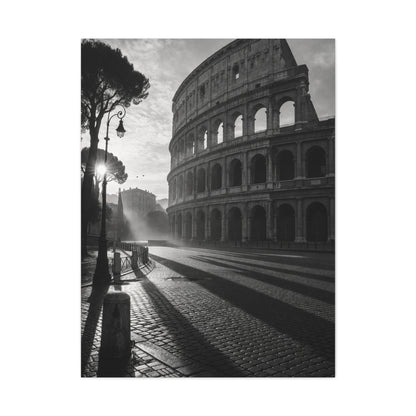 Colosseum Morning Light Monochrome Wall Art & Canvas Print