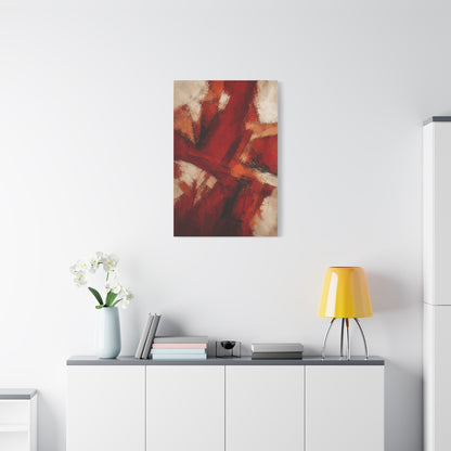 Abstract Crimson Cross Composition Wall Art & Canvas Print