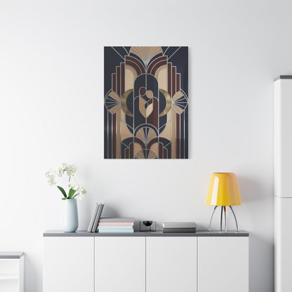 Neo-Deco Geometric Romance Composition Wall Art & Canvas Print