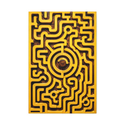 Interactive Yellow Maze Geometric Panel Wall Art & Canvas Print