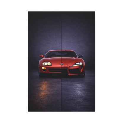 Toyota Supra Split Mk4 vs Mk5 Evolution Wall Art & Canvas Prints