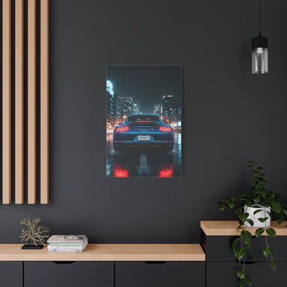 Porsche 911 Carrera 4 GTS Neon City Reflections Wall Art & Canvas Prints