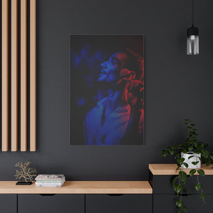 Monochrome Singer Stage Light Portrait Wall Art & Canvas Print