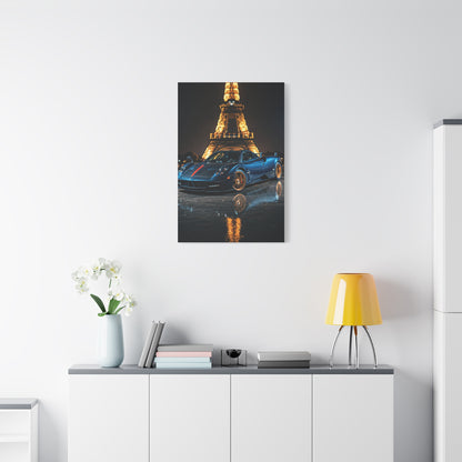 Pagani Huayra Paris Eiffel Tower Night Wall Art & Canvas Prints