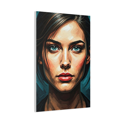 Piercing Azure Gaze Portrait Wall Art & Canvas Print