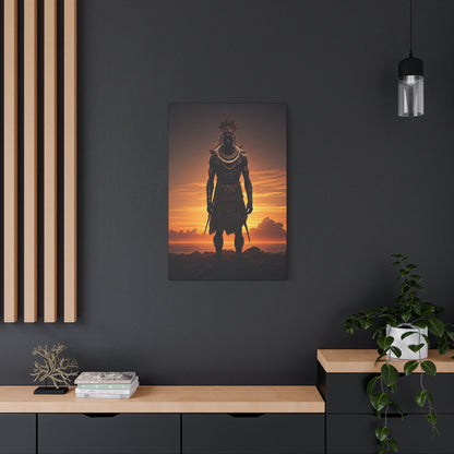 Sunset Warrior Silhouette Wall Art & Canvas Prints