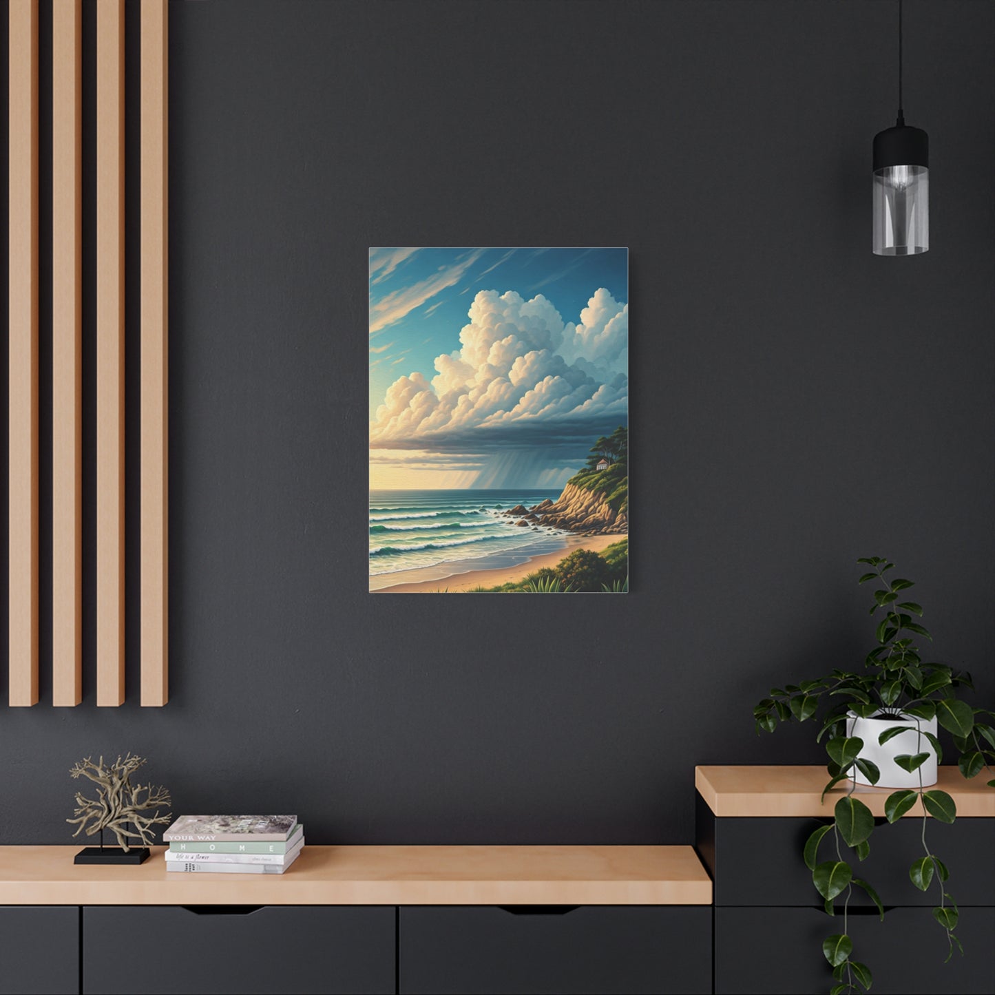 Cloudburst Over Coastal Bay Wall Art & Canvas Prints