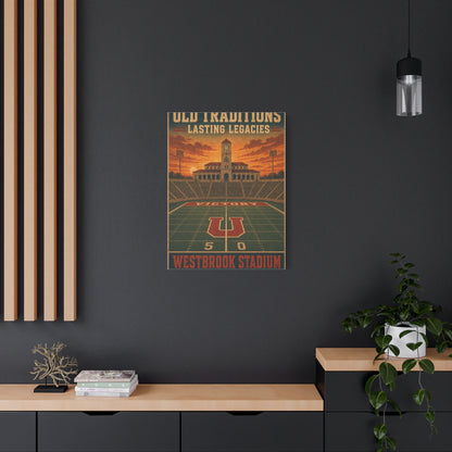 Vintage Stadium Legacy Football Sports Wall Art & Canvas Print
