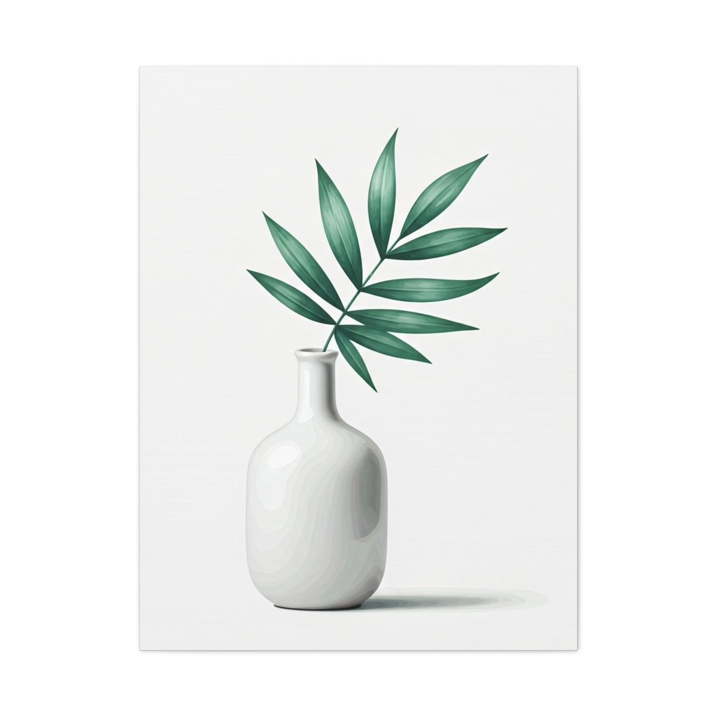 Minimal Vase with Green Leaves Wall Art & Canvas Prints
