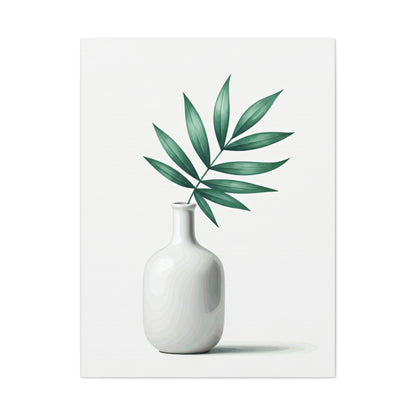 Minimal Vase with Green Leaves Wall Art & Canvas Prints