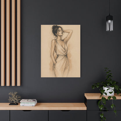 Elegant Charcoal Figure Study Wall Art & Canvas Print