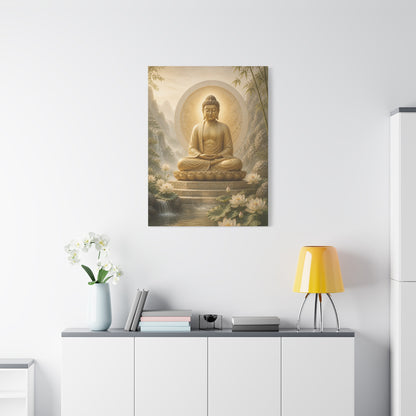 Golden Buddha Meditation Wall Art & Canvas Print