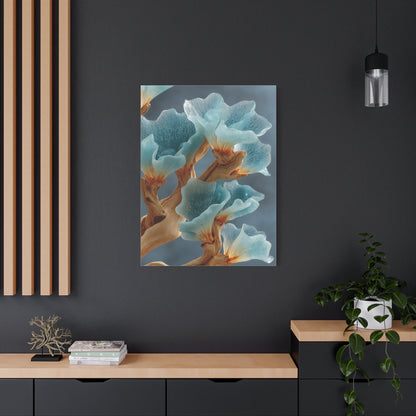 Driftwood and Sea Glass Floral Sculpture Wall Art & Canvas Print