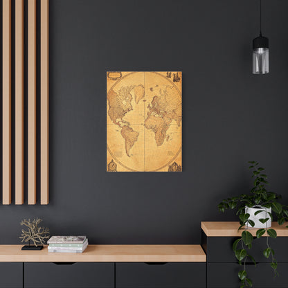 Antique Oval World Atlas Map Wall Art & Canvas Prints