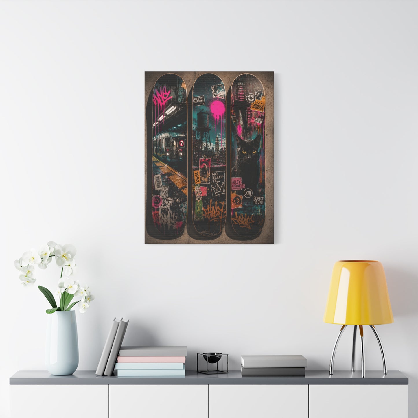 Street Culture Skateboard Deck Collection Street Wall Art & Canvas Print