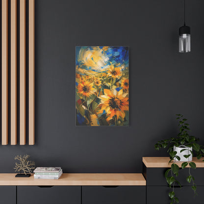 Abstract Expressionist Sunflower Field Wall Art & Canvas Print