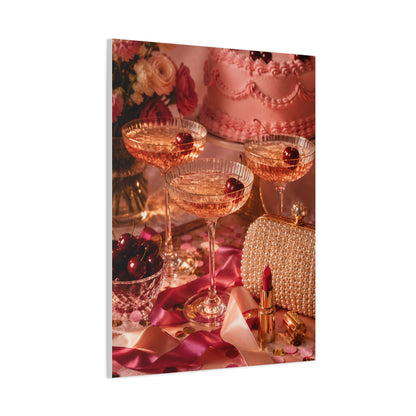 Galentine Celebration Luxe Party Still Life Wall Art & Canvas Print