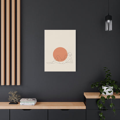 Reclining Line Figure Sun Composition Wall Art & Canvas Print
