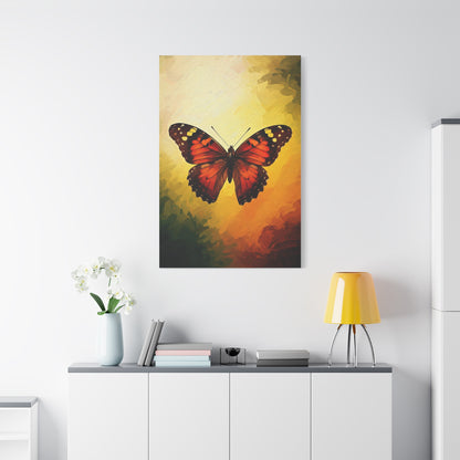 Radiant Sunset Butterfly Portrait Wall Art & Canvas Prints