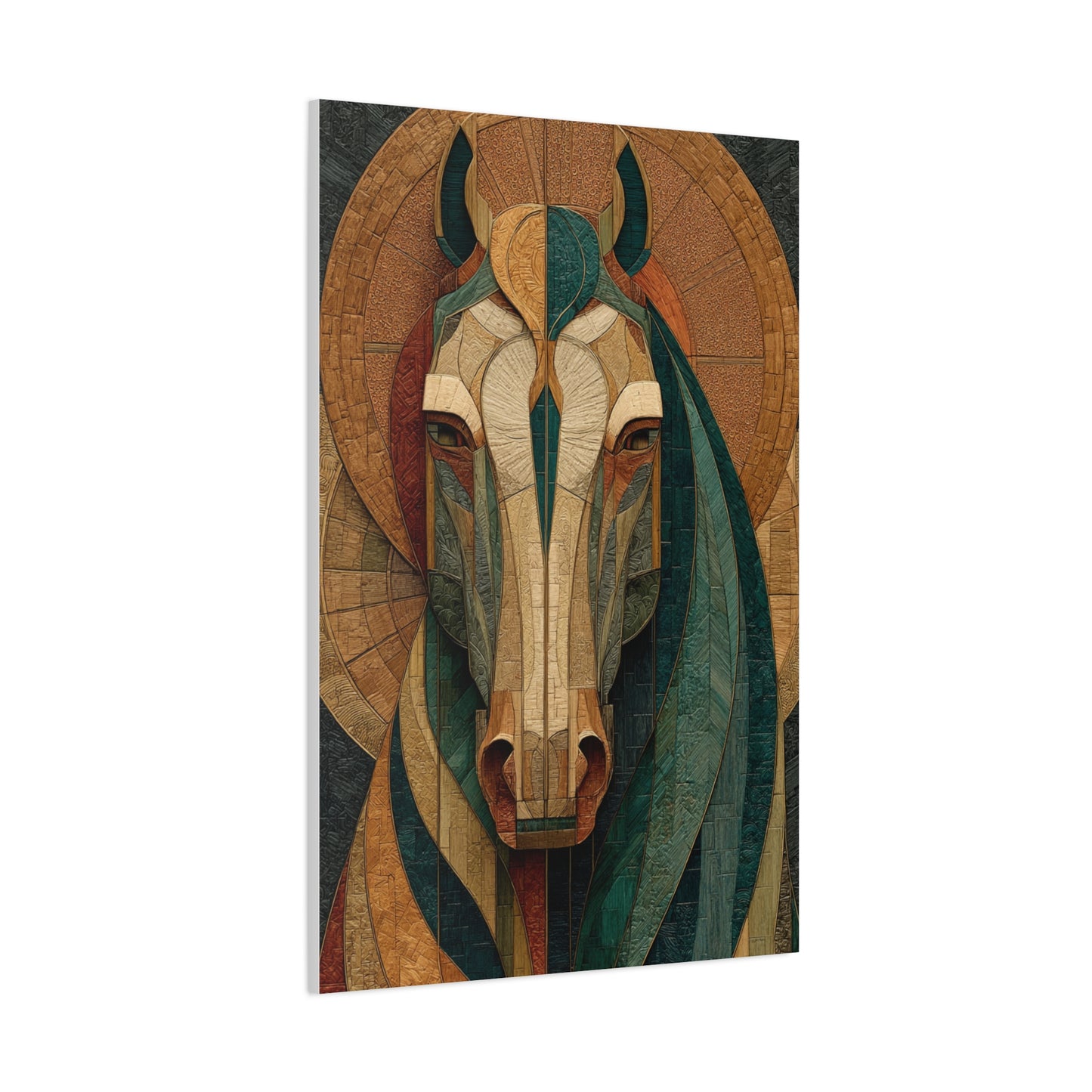 Geometric Equestrian Mosaic Portrait Wall Art & Canvas Print