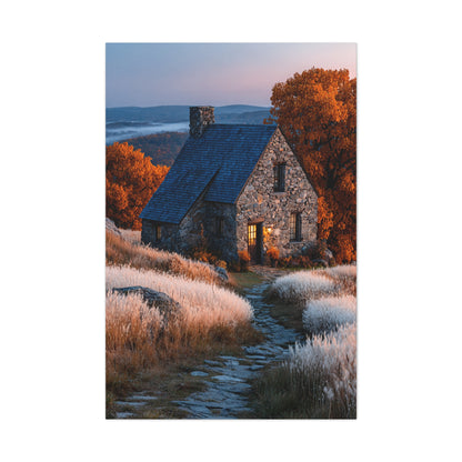 Autumn Cottage in Golden Hills Wall Art & Canvas Print