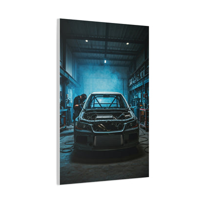 Mitsubishi Lancer Evolution Custom Fabrication Garage Wall Art & Canvas Prints