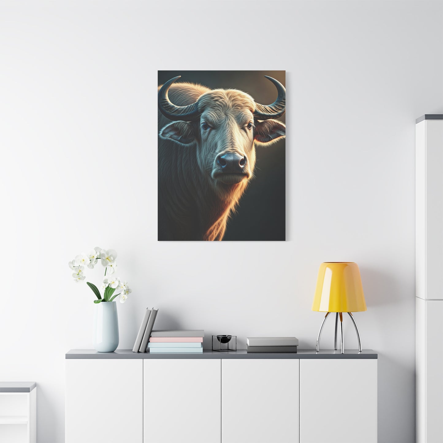 Soft Glowing Light Water Buffalo Portrait Wall Art & Canvas Print