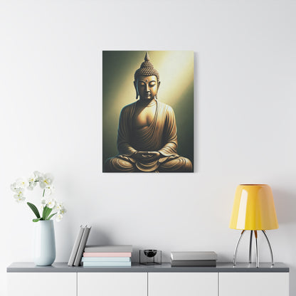 Golden Harmony Buddha Meditation Portrait Wall Art & Canvas Prints