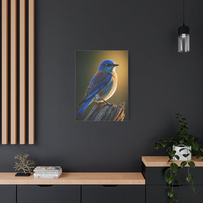 Mountain Bluebird Perched Portrait Wall Art & Canvas Prints