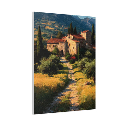 Tuscan Countryside Villa Path Wall Art & Canvas Print