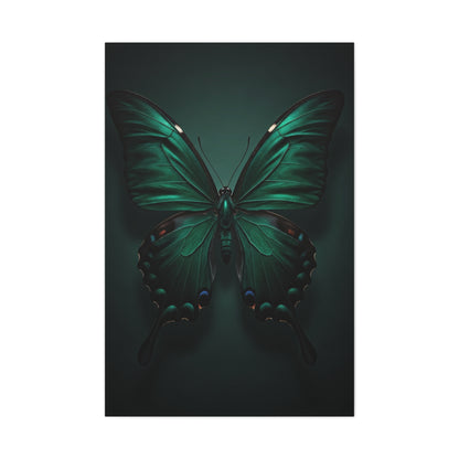 Symmetrical Emerald Butterfly Portrait Wall Art & Canvas Prints