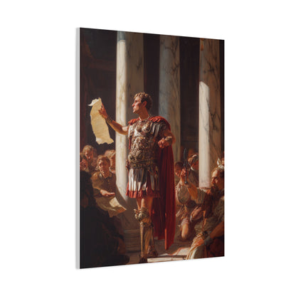 Julius Caesar Proclaiming Authority In The Roman Senate Wall Art & Canvas Print