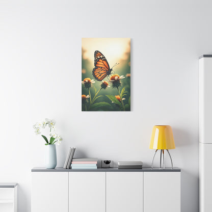 Monarch Butterfly On Wildflower Bloom Wall Art & Canvas Prints