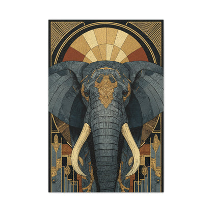 Art Deco Elephant Halo Portrait Wall Art & Canvas Print